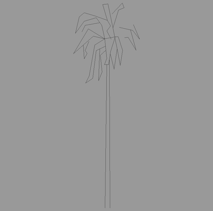 Bloque Autocad Vista de Palmera 01 en Alzado